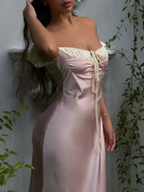 Litlookz Studio Coquette Princess Satin Maxi Dress, view 4