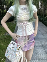Litlookz Studio Coquette Ribbon Layered Top, view 2