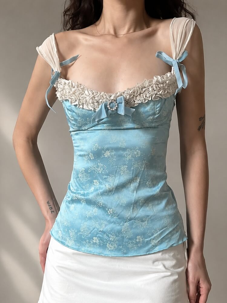 Litlookz Studio Coquette Ribbon Top