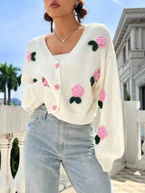 Litlookz Studio Coquette Rose Knit Cardigan, view 6