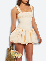 Litlookz Studio Coquette Ruched Bubble Skirt Mini Dress, view 3