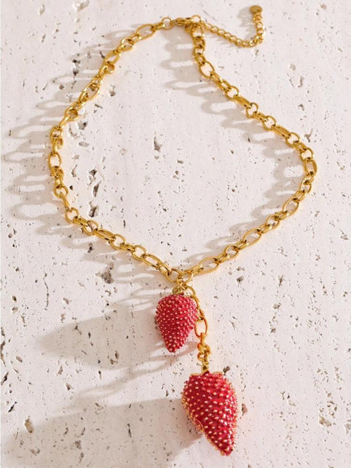Litlookz Studio Coquette Strawberry Necklace