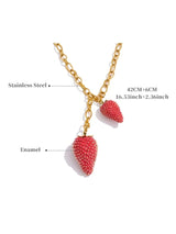 Litlookz Studio Coquette Strawberry Necklace, view 6