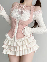 Litlookz Studio Coquette Top & Mini Skirt Two Piece Set, view 2
