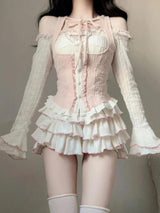 Litlookz Studio Coquette Top & Mini Skirt Two Piece Set, view 5