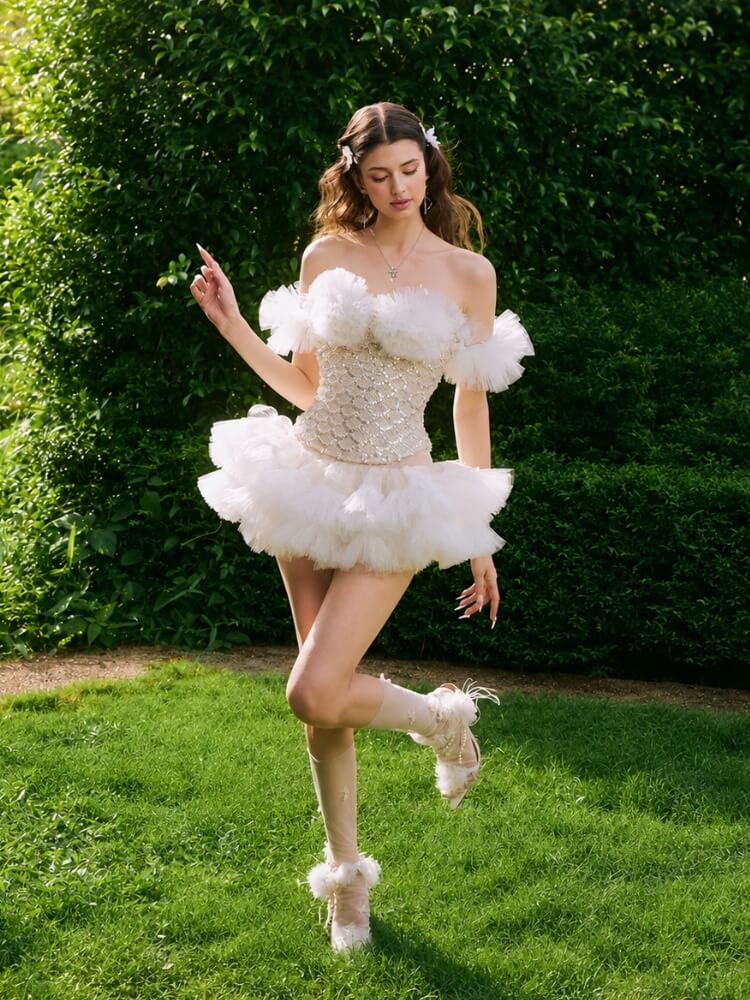 Litlookz Studio Coquette Tulle Skirt & Top Set