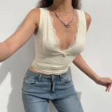 Litlookz Studio Coquette V-neck Lace Crop Top, view 3