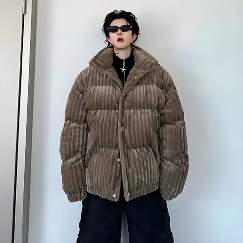 Litlookz Studio Corduroy Buttoned Puffer Jacket