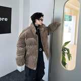 Litlookz Studio Corduroy Buttoned Puffer Jacket, view 2