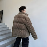 Litlookz Studio Corduroy Buttoned Puffer Jacket, view 3