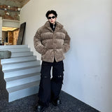 Litlookz Studio Corduroy Buttoned Puffer Jacket, view 4