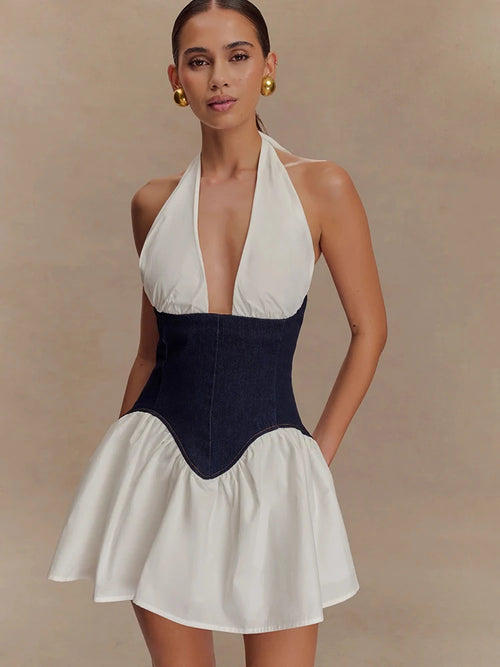 Litlookz Studio Corset Halter Mini Dress