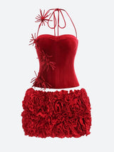 Litlookz Studio Corset Top & Ruffled Mini Skirt Two Piece Set, view 5