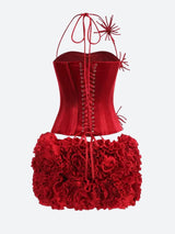 Litlookz Studio Corset Top & Ruffled Mini Skirt Two Piece Set, view 6