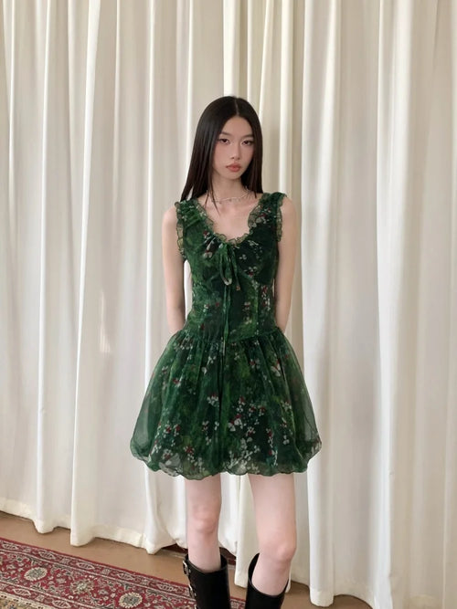 Litlookz Studio Cottagecore Bubble Tulle Mini Dress