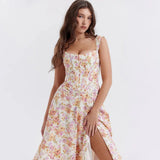 Litlookz Studio Cottagecore Floral Corset Midi Dress, view 6