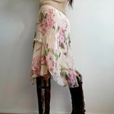 Litlookz Studio Cottagecore Floral Layered Midi Skirt, view 2