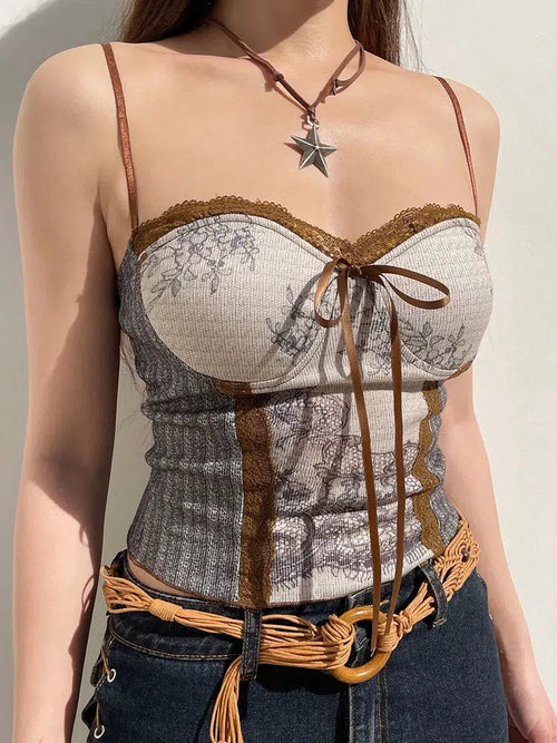 Litlookz Studio Cottagecore Lace Bow Top