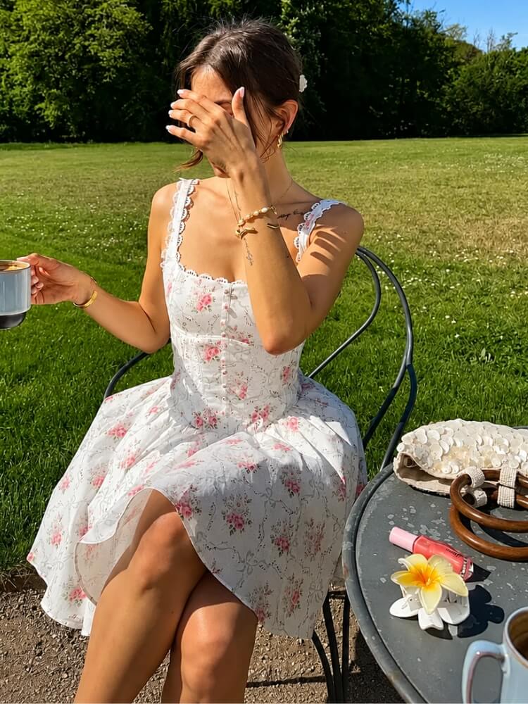 Litlookz Studio Cottagecore Picnic Mini Dress