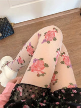Litlookz Studio Cottagecore Rose Sheer Tights, view 5