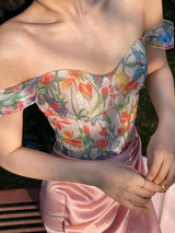 Litlookz Studio Cottagecore Spring Flowers Corset Top, view 2