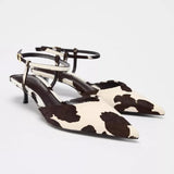 Litlookz Studio Cow Print Pointed-Toe Kitten Heel, view 2