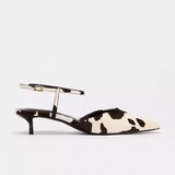 Litlookz Studio Cow Print Pointed-Toe Kitten Heel, view 3