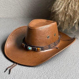 Litlookz Studio Cowgirl Adjustable Faux Leather Western Hat, view 3