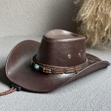 Litlookz Studio Cowgirl Adjustable Faux Leather Western Hat, view 4