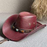 Litlookz Studio Cowgirl Adjustable Faux Leather Western Hat, view 5