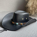 Litlookz Studio Cowgirl Adjustable Faux Leather Western Hat, view 6