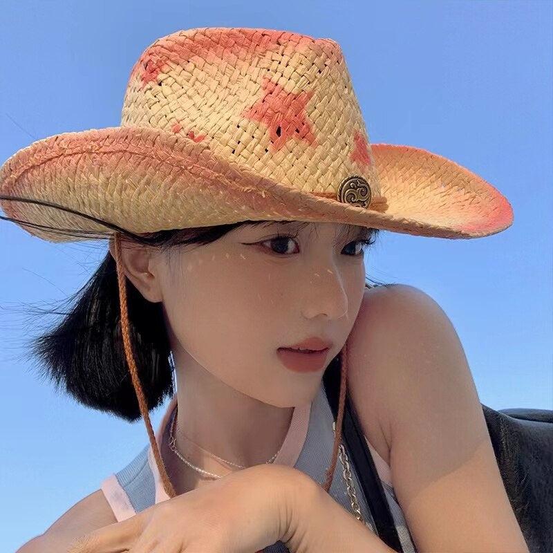 Litlookz Studio Cowgirl Adjustable Woven Straw Hat