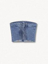 Litlookz Studio Cowgirl Button Up Denim Tube Top, view 5
