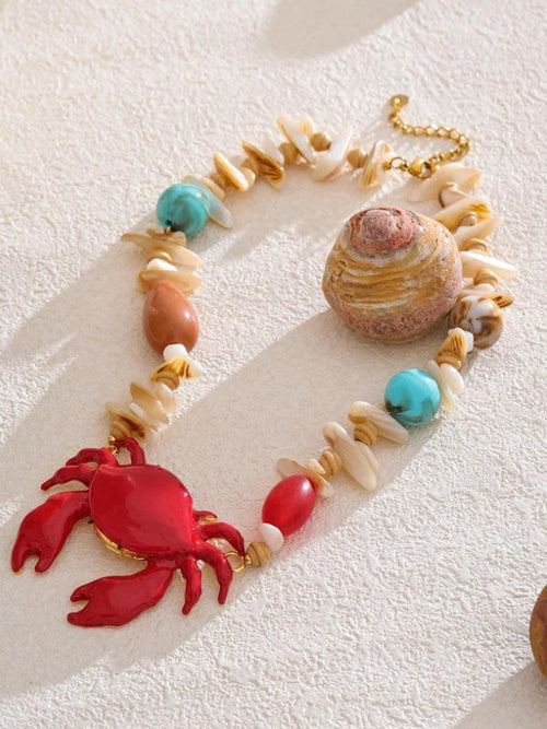 Litlookz Studio Crab Beaded Necklace