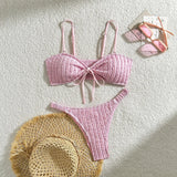 Litlookz Studio Crinkle Bandeau Bikini Set, view 3