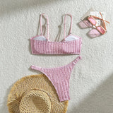 Litlookz Studio Crinkle Bandeau Bikini Set, view 4