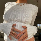 Litlookz Studio Crinkle Long Sleeve Top, view 3