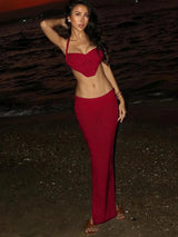 Litlookz Studio Crochet Crop Top & Maxi Skirt Two Piece Set, view 6
