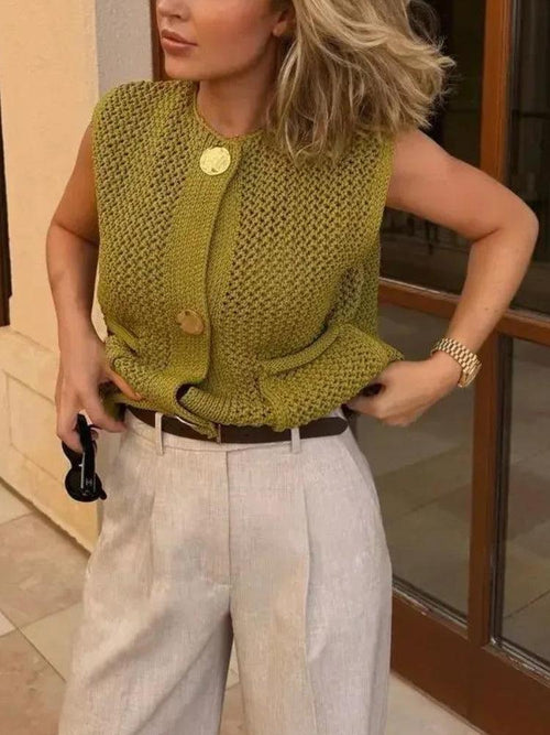 Litlookz Studio Crochet Sleeveless Cardigan