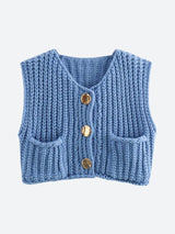 Litlookz Studio Crochet Sleeveless Cardigan, view 5