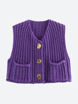 Litlookz Studio Crochet Sleeveless Cardigan, view 6
