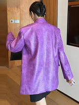 Litlookz Studio Crocodile Blazer Jacket, view 2
