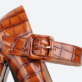Litlookz Studio Crocodile Square Toe Platform High Heels, view 3