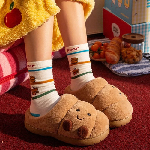 Litlookz Studio Croissant Fluffy Slippers