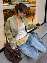 Litlookz Studio Cropped Bomber Jacket, view 3
