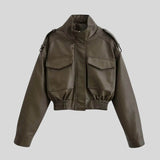 Litlookz Studio Cropped Faux Leather Jacket, view 3
