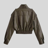 Litlookz Studio Cropped Faux Leather Jacket, view 4