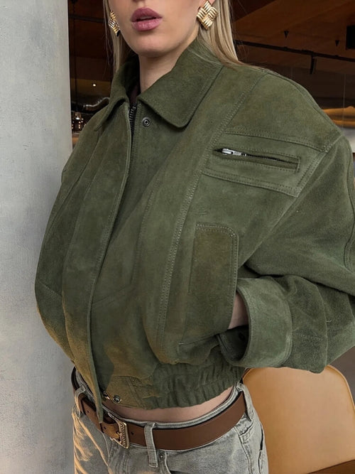 Litlookz Studio Cropped Suede Jacket