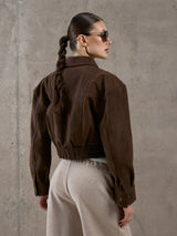 Litlookz Studio Cropped Suede Jacket, view 4