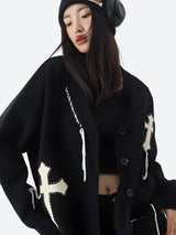 Litlookz Studio Cross Patch Cardigan, view 3